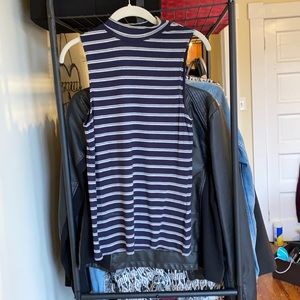 Navy blue and white stripe tank